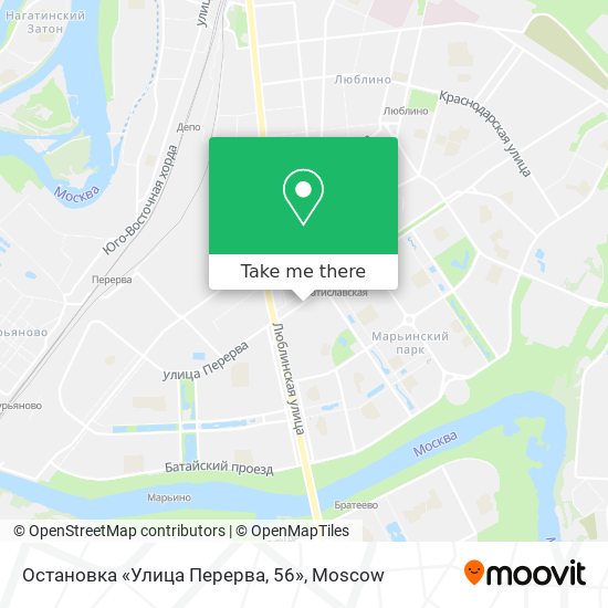 Остановка «Улица Перерва, 56» map