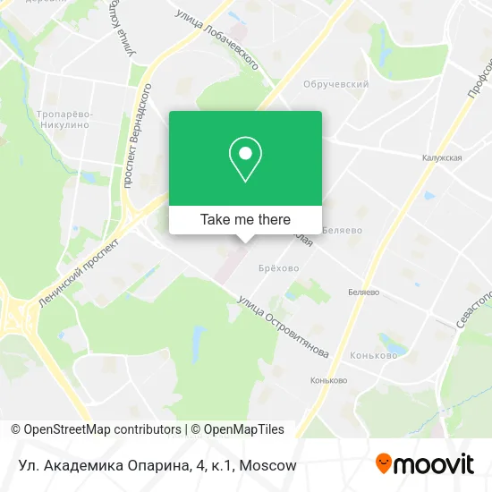 Ул. Академика Опарина, 4, к.1 map