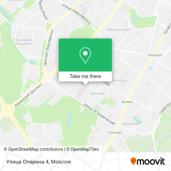 Улица Опарина 4 map
