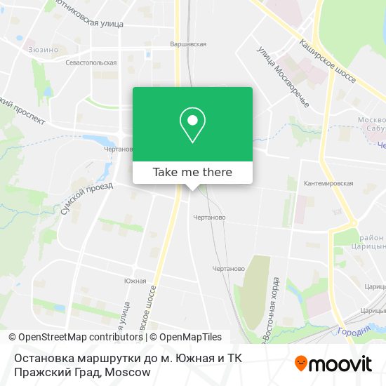 Остановка маршрутки до м. Южная и ТК Пражский Град map