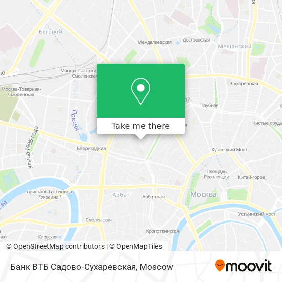 Банк ВТБ Садово-Сухаревская map