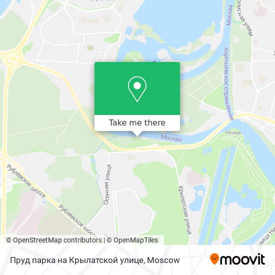 Пруд парка на Крылатской улице map