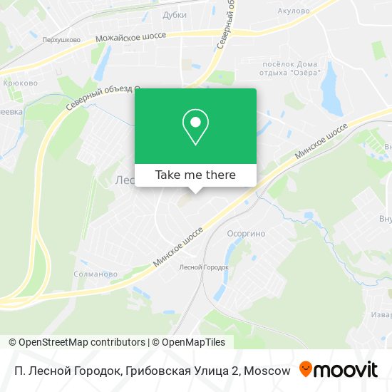 П. Лесной Городок, Грибовская Улица 2 map