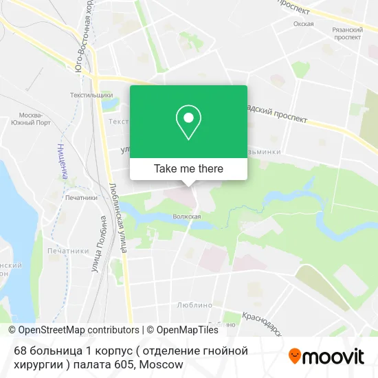 68 больница 1 корпус ( отделение гнойной хирургии ) палата 605 map