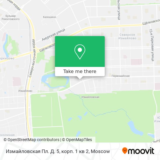 Измайловская Пл. Д. 5, корп. 1 кв 2 map