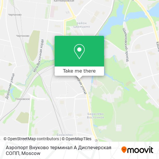 Аэропорт Внуково терминал А Диспечерская СОПП map