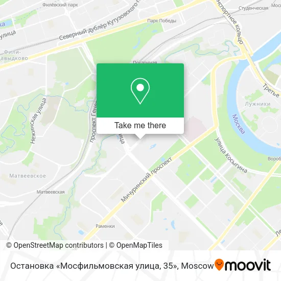 Остановка «Мосфильмовская улица, 35» map