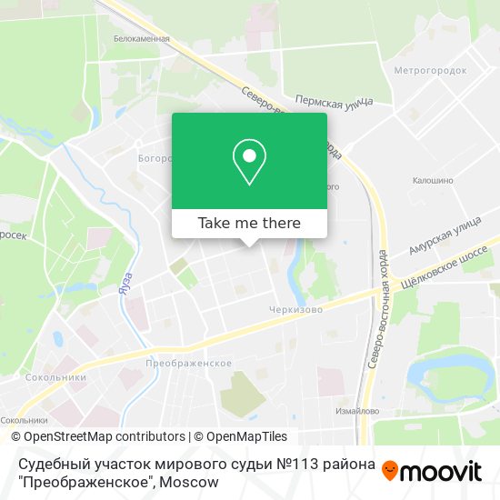 Судебный участок мирового судьи №113 района "Преображенское" map