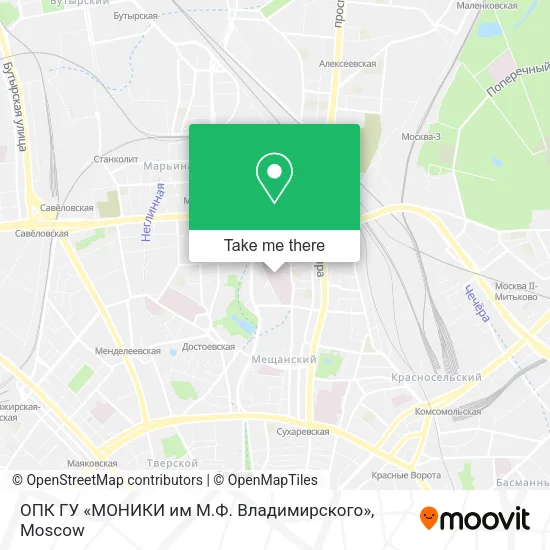 ОПК ГУ «МОНИКИ им М.Ф. Владимирского» map