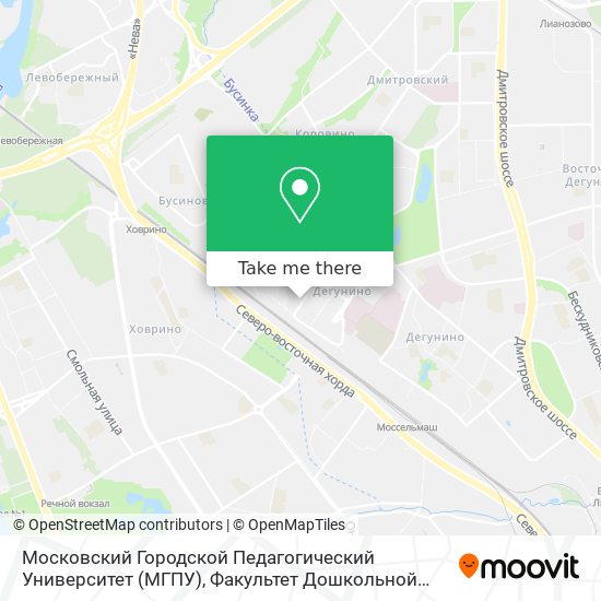 Московский Городской Педагогический Университет (МГПУ), Факультет Дошкольной Педагогики и Психологи map