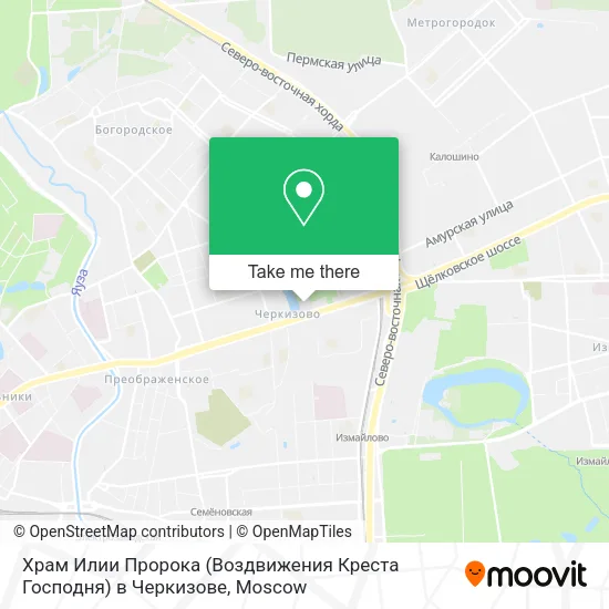 Храм Илии Пророка (Воздвижения Креста Господня) в Черкизове map