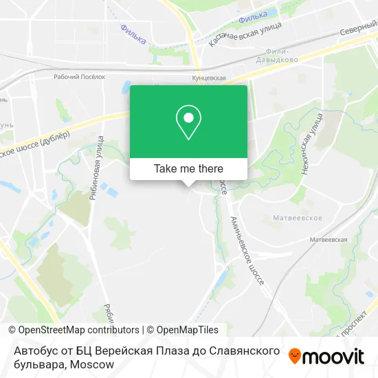 Автобус от БЦ Верейская Плаза до Славянского бульвара map