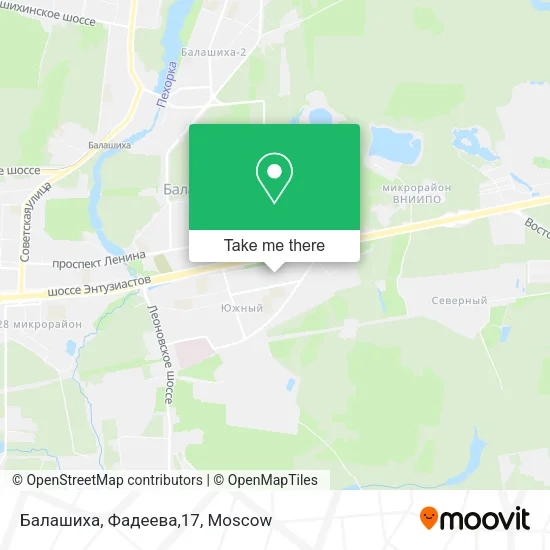 Балашиха, Фадеева,17 map