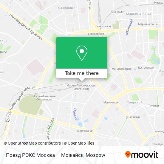 Поезд РЭКС Москва — Можайск map