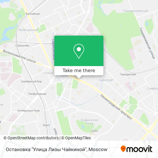 Остановка "Улица Лизы Чайкиной" map
