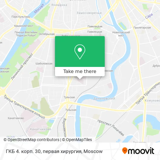 ГКБ 4. корп. 30, первая хирургия map