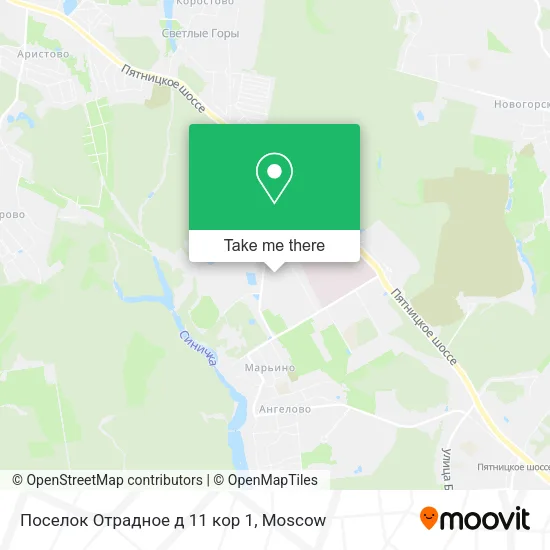 Поселок Отрадное д 11 кор 1 map