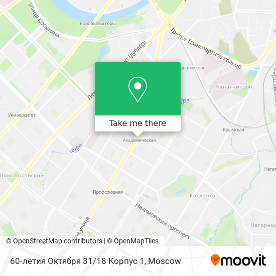 60-летия Октября 31 / 18 Корпус 1 map