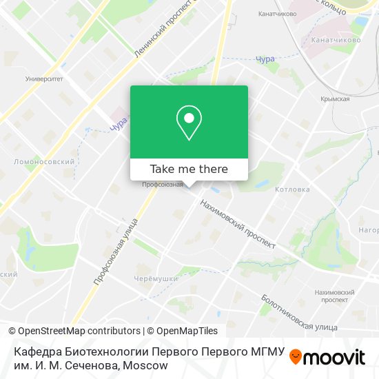 Кафедра Биотехнологии Первого Первого МГМУ им. И. М. Сеченова map