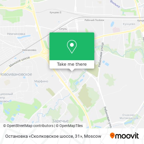 Остановка «Сколковское шоссе, 31» map
