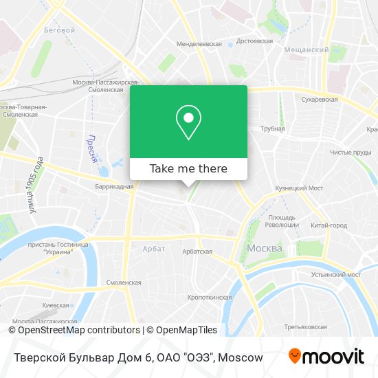 Тверской Бульвар Дом 6, ОАО "ОЭЗ" map