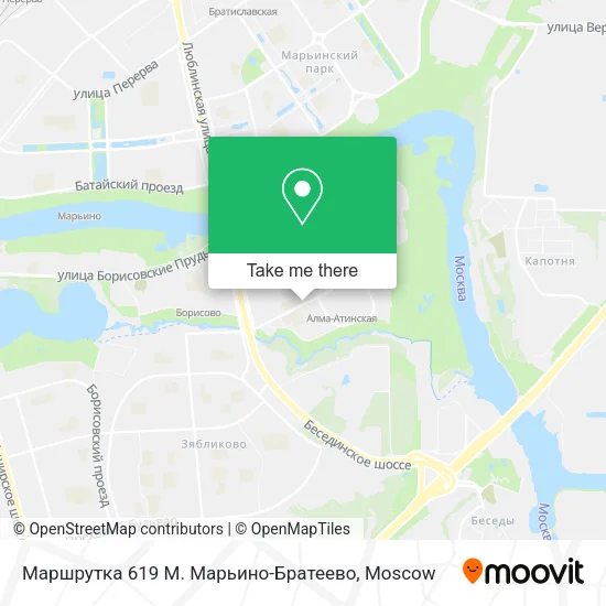 Маршрутка 619 М. Марьино-Братеево map