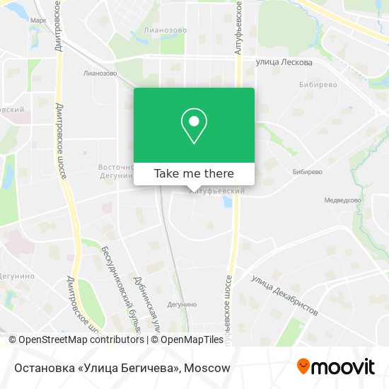 Остановка «Улица Бегичева» map