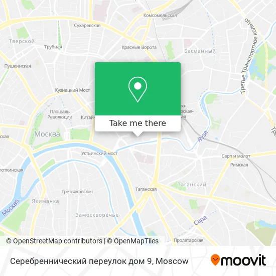 Серебреннический переулок дом 9 map