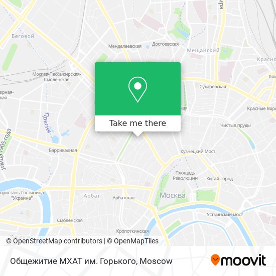 Общежитие МХАТ им. Горького map