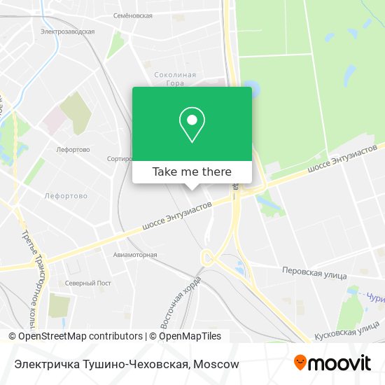 Электричка Тушино-Чеховская map