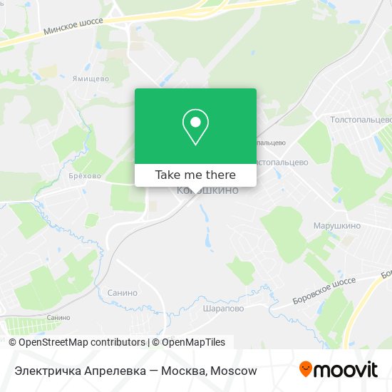 Электричка Апрелевка — Москва map