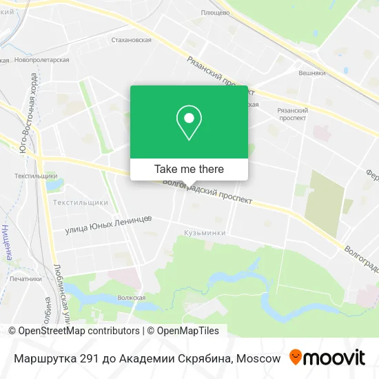Маршрутка 291 до Академии Скрябина map