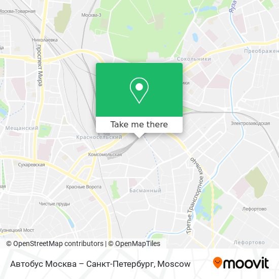 Автобус Москва – Санкт-Петербург map