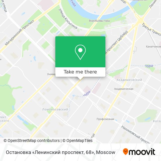 Остановка «Ленинский проспект, 68» map