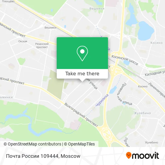 Почта России 109444 map