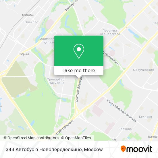 343 Автобус в Новопеределкино map
