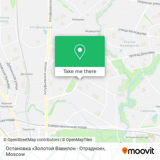 Остановка «Золотой Вавилон - Отрадное» map