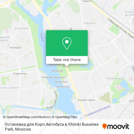 Остановка для Корп.Автобуса в Khimki Bussines Park map