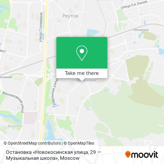 Остановка «Новокосинская улица, 29 — Музыкальная школа» map