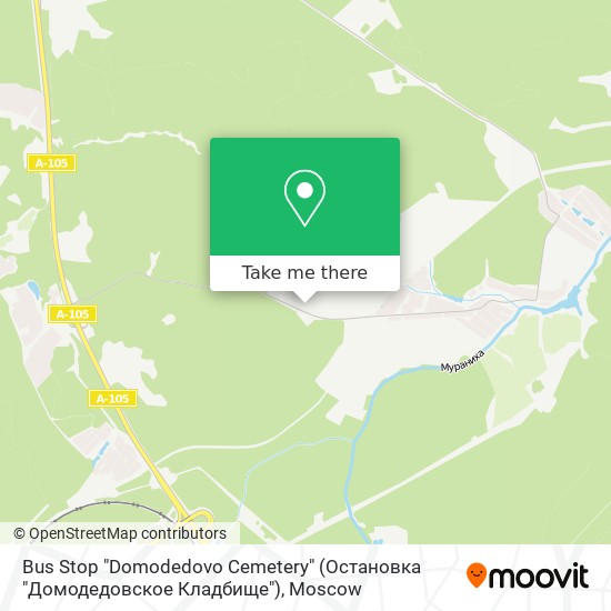 Bus Stop "Domodedovo Cemetery" (Остановка "Домодедовское Кладбище") map