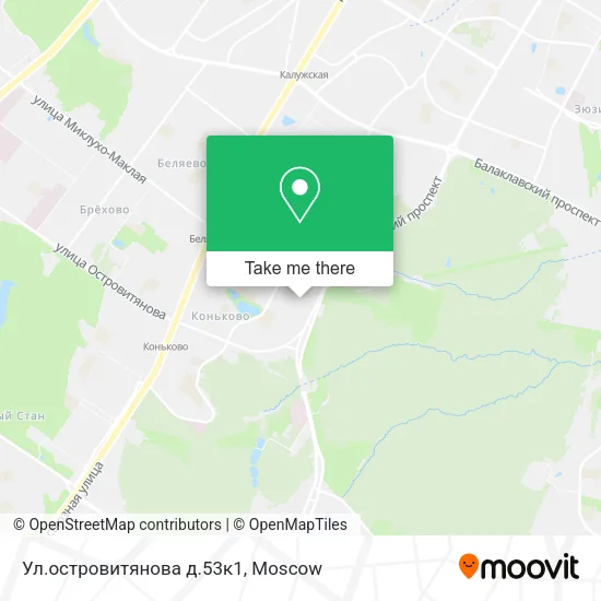 Ул.островитянова д.53к1 map