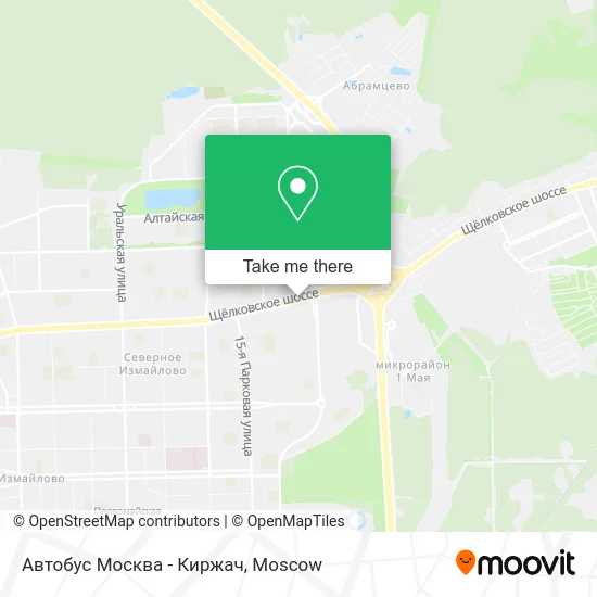 Автобус Москва - Киржач map