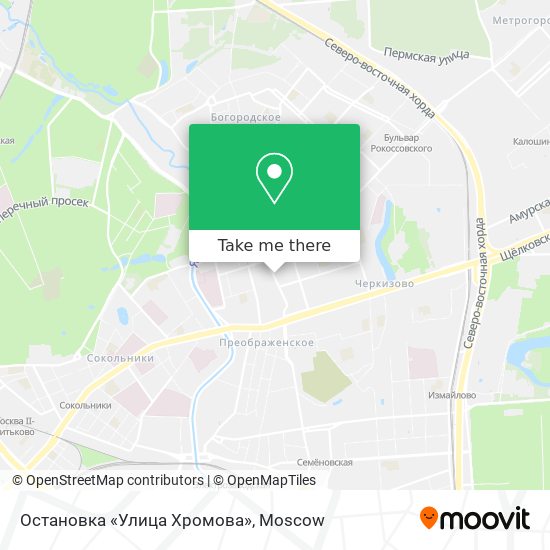 Остановка «Улица Хромова» map