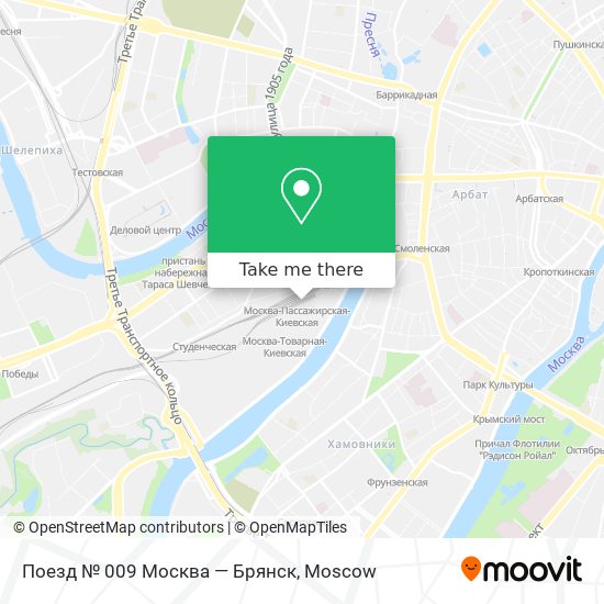 Поезд № 009 Москва — Брянск map