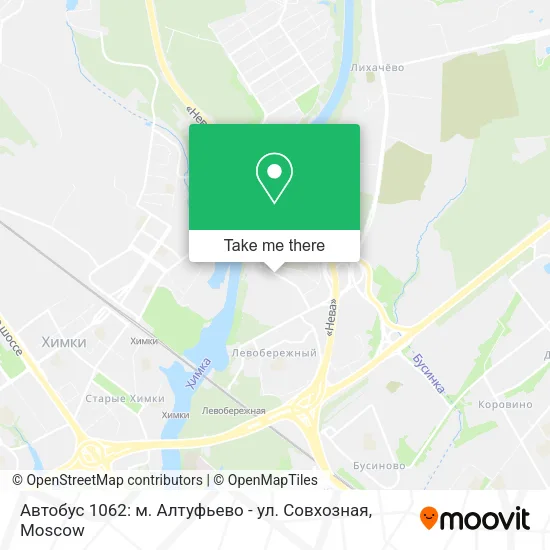 Автобус 1062: м. Алтуфьево - ул. Совхозная map