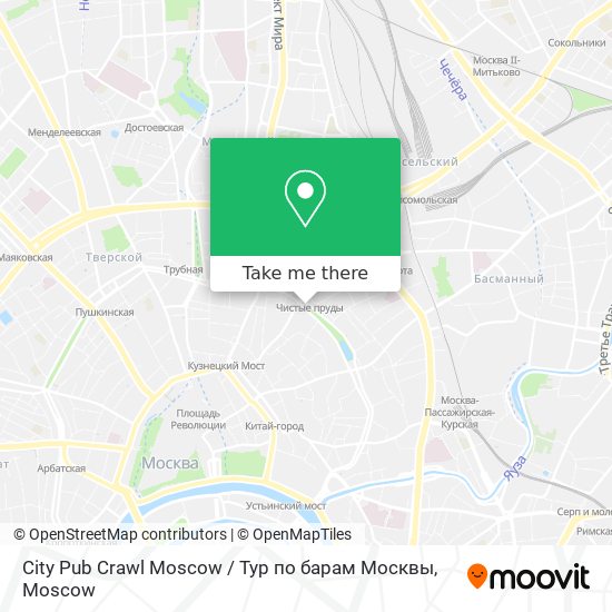City Pub Crawl Moscow / Тур по барам Москвы map