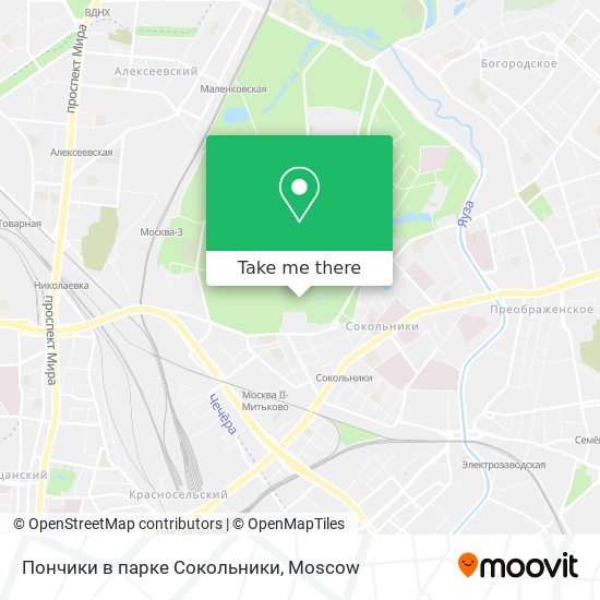 Пончики в парке Сокольники map