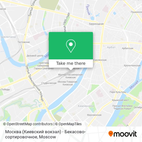 Москва (Киевский вокзал) - Бекасово-сортировочное map