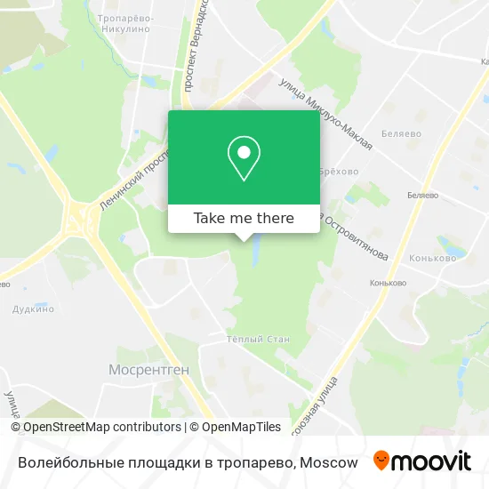 Волейбольные площадки в тропарево map