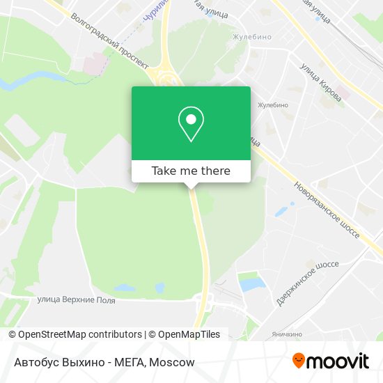 Автобус Выхино - МЕГА map